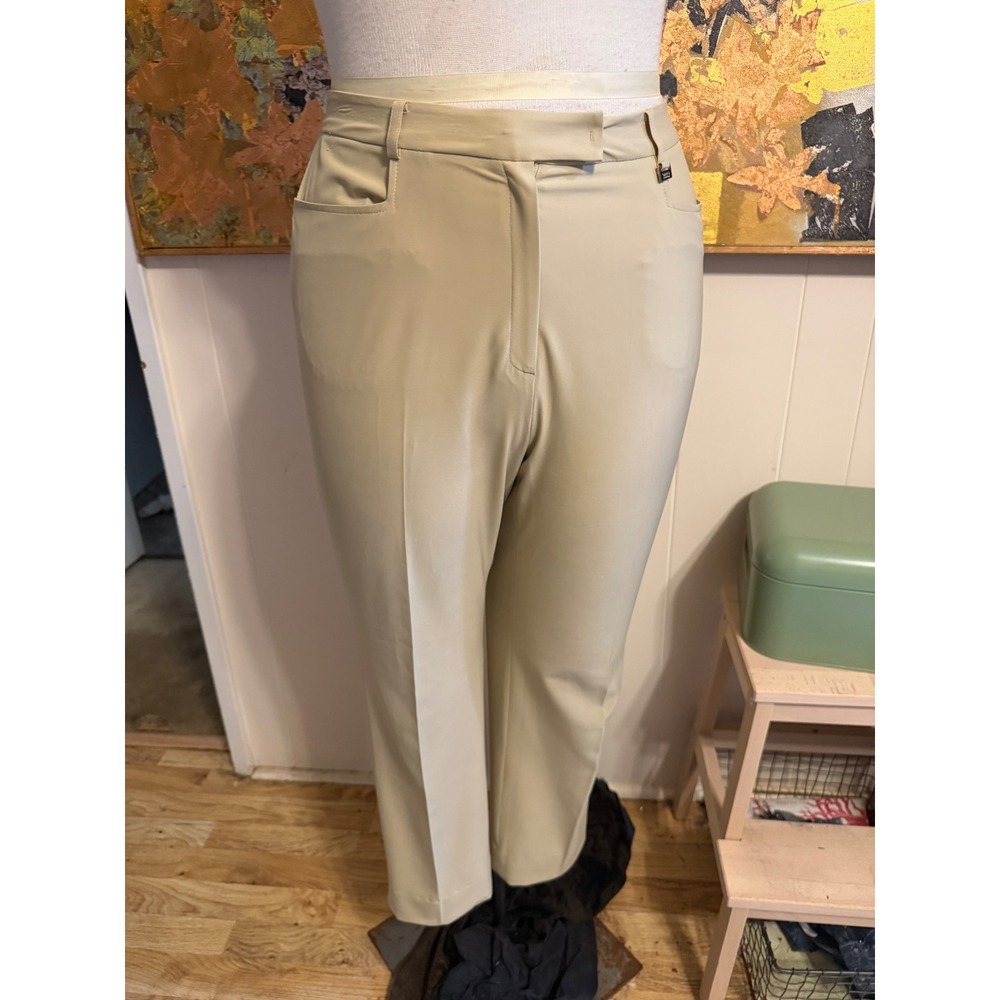 Daks Golf London Tan Beige Straight Leg Trousers Pants medium